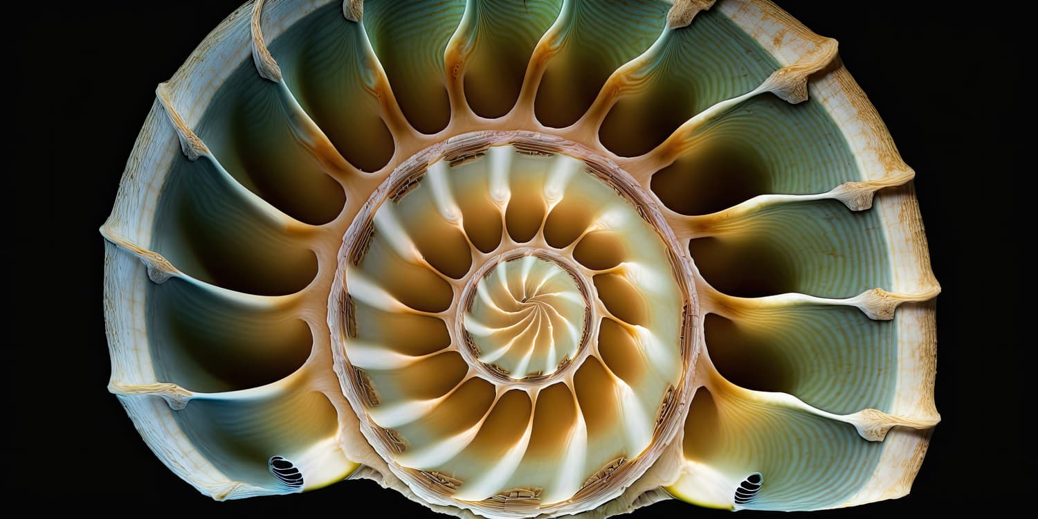 inside section of a spiral shell 