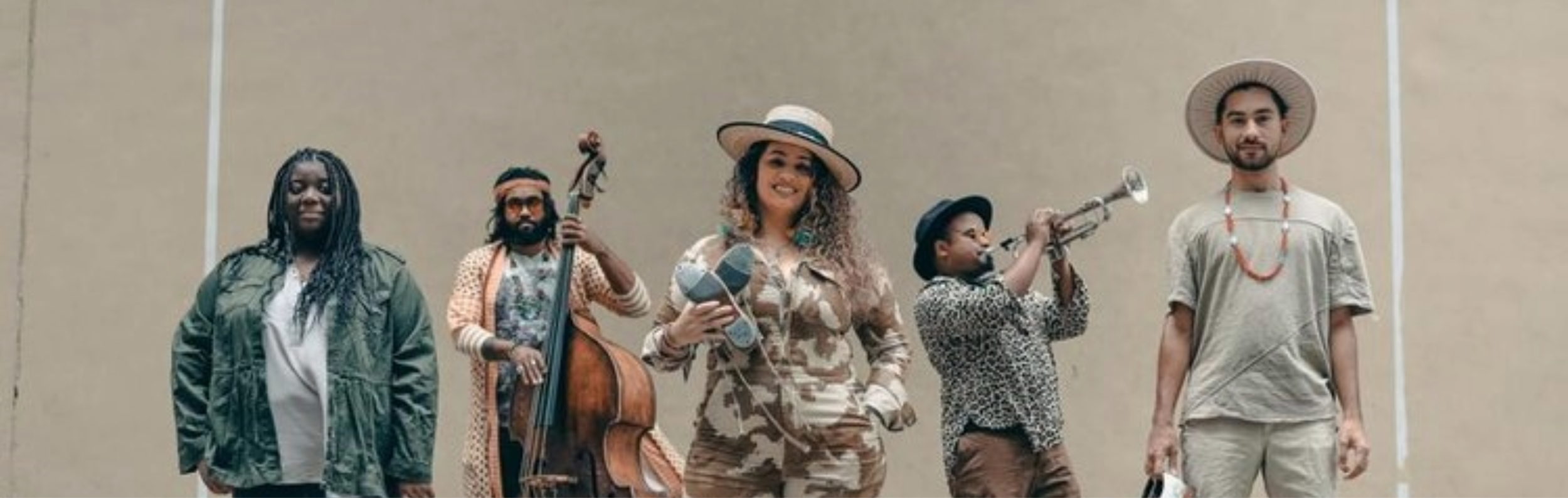 Michela Marino Lerman poses with jazz band