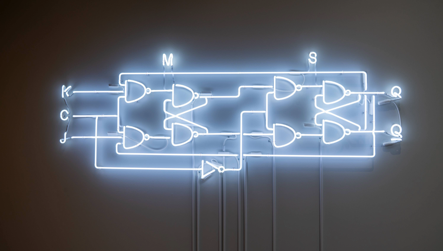 A photo of American Artist's work in the PRAx machinekind exhibition