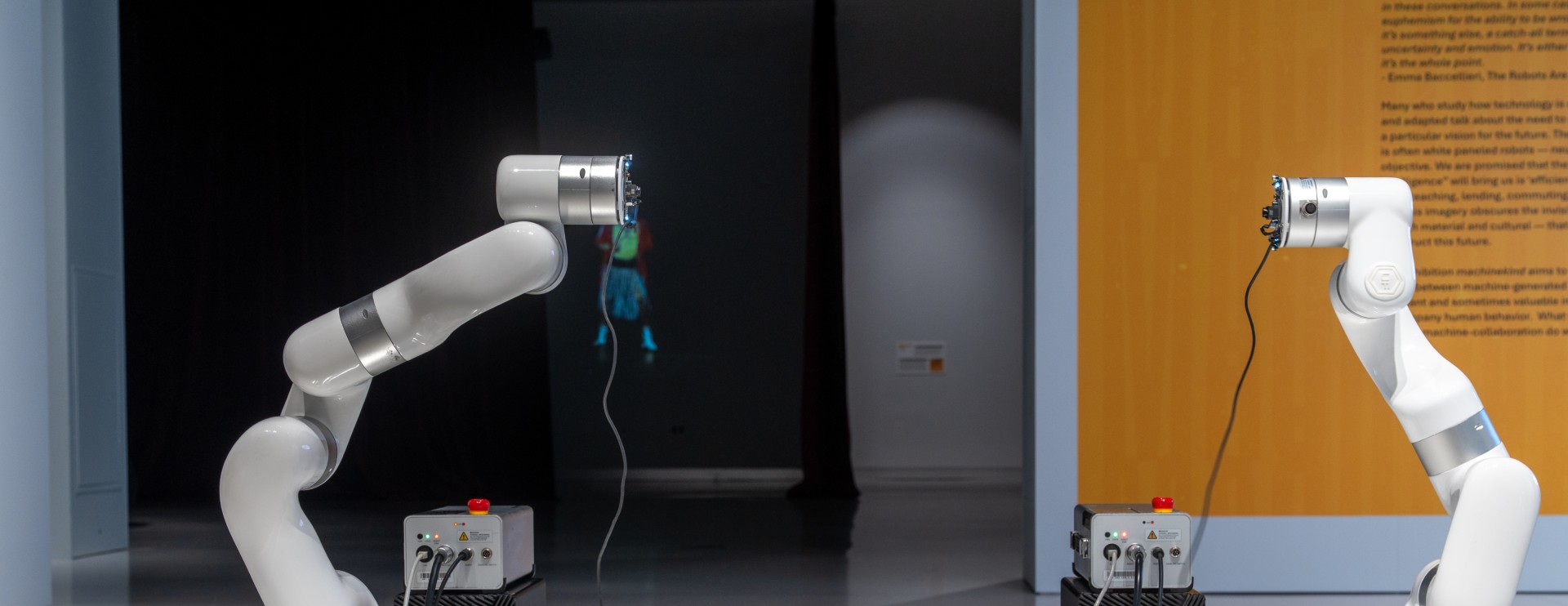 Two robots looking at each other