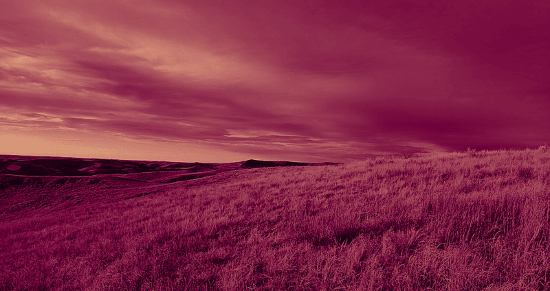Dry land tinted with red