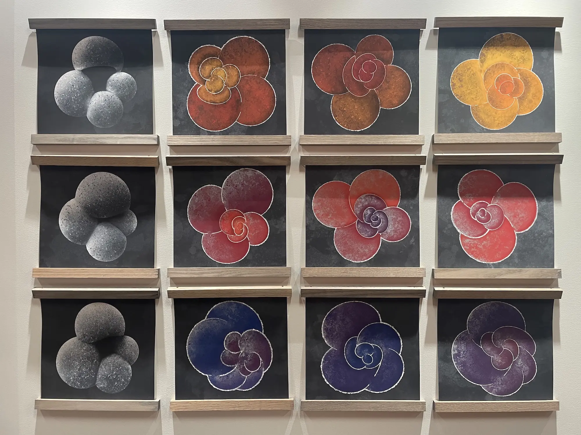 Suite of 12 art pieces at PRAx Student Fellows exhibition