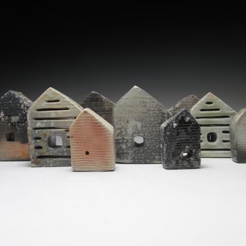 ceramic houses by sarah logan
