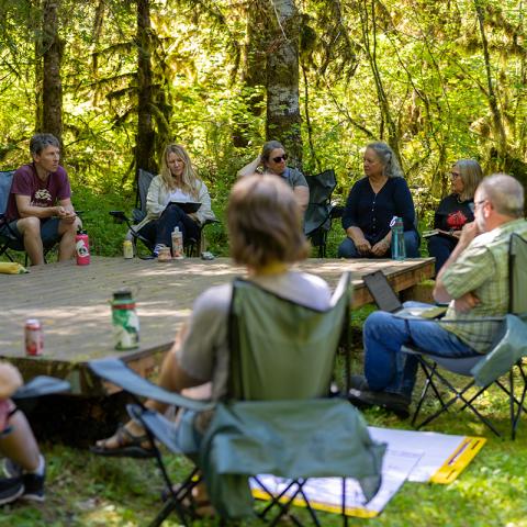 Robin Wall Kimmerer at Shotpouch Cabin