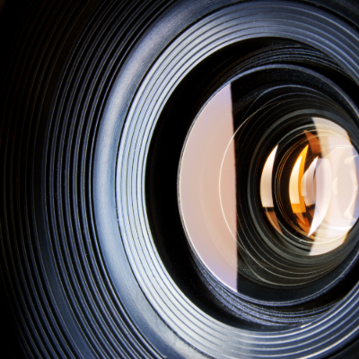 Camera lens up close