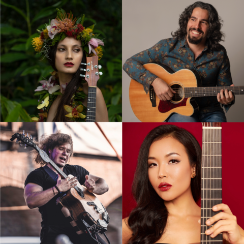 Members of the International Guitar Night ensembler